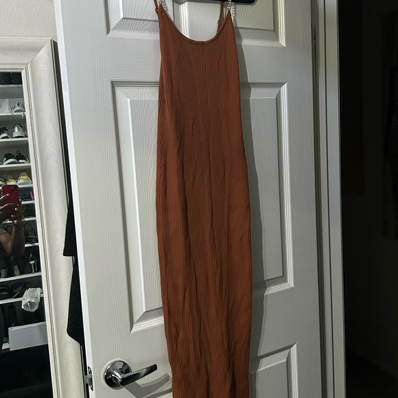 JLUXLABEL Ribbed Knit Top in Rust - Picture 1 of 7